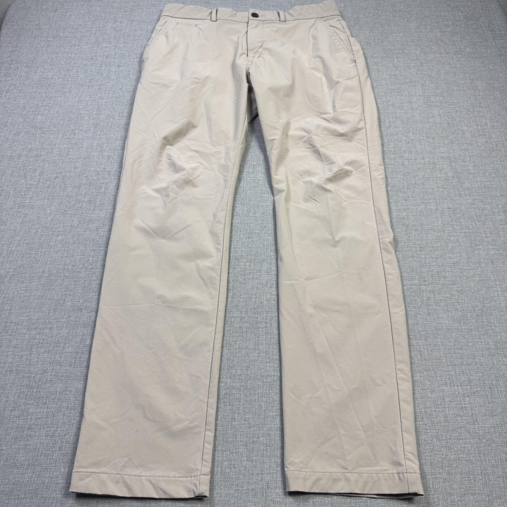 KJUS Golf Chino Trousers Pants Mens 34x32 Beige Stretch Polyamide Spandex